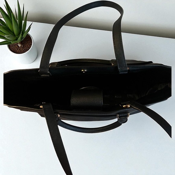 Michael Kors Black Saffiano Leather East West Tote Bag Handbag Large - Picture 8 of 10